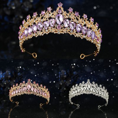 Bride' Headdress: Metal Rhinestones Colorful and Gorgeous Crown